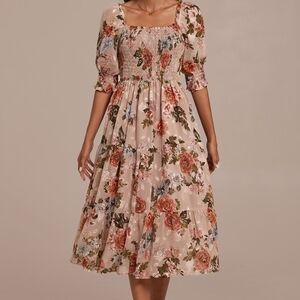 Petallush Floral Bouquet Midi Dress